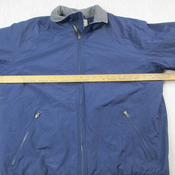 L.L. Bean Bomber Jacket Mens XLT Navy Fleece Lined Ribbed Hem & Cuff Full Zipper - Picture 8 of 12